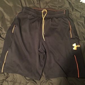 Black and orange under Armour shorts